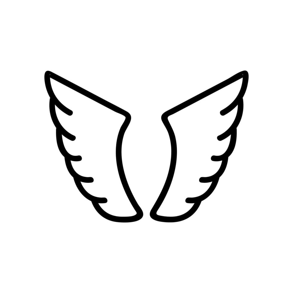 Wings of the angel icon vector. Isolated contour symbol illustration vector