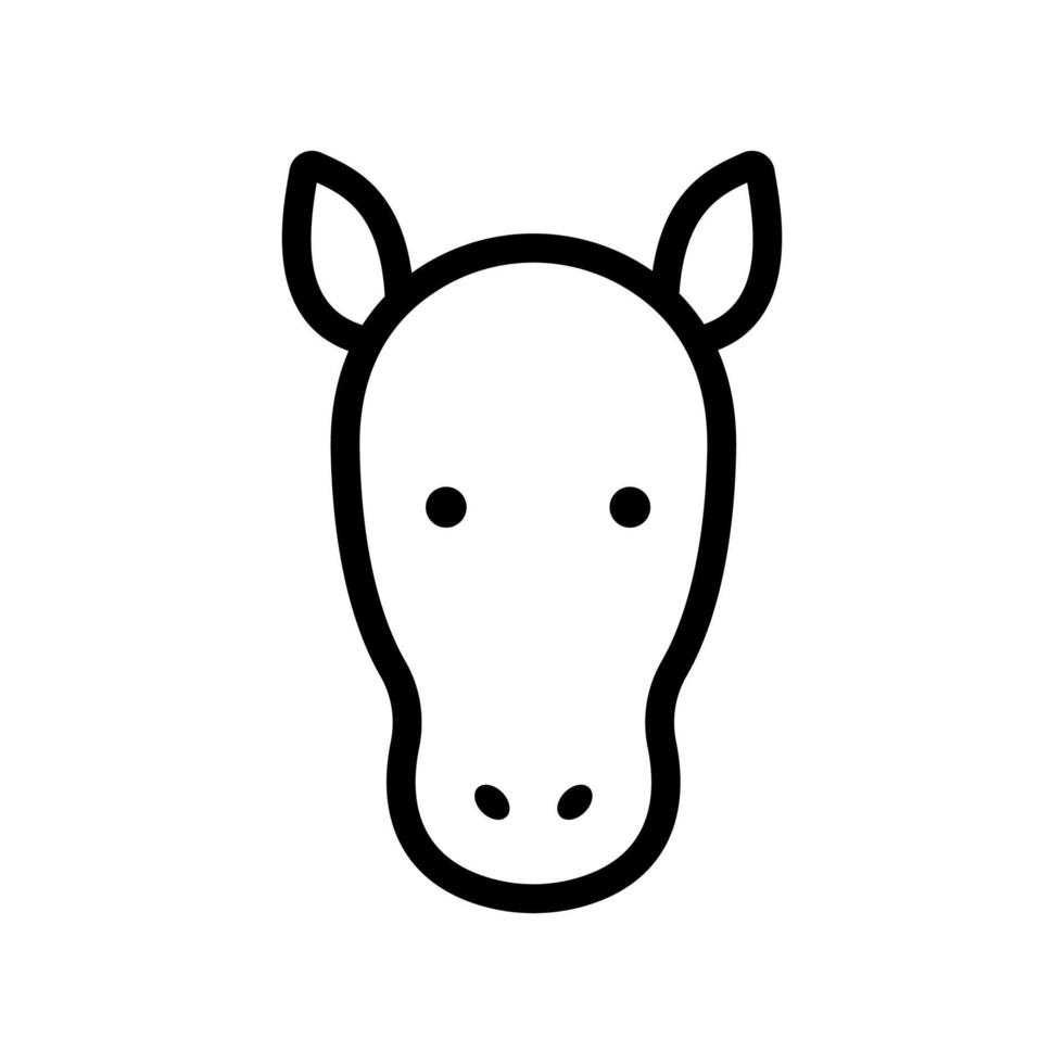 Horse icon vector. Isolated contour symbol illustration vector