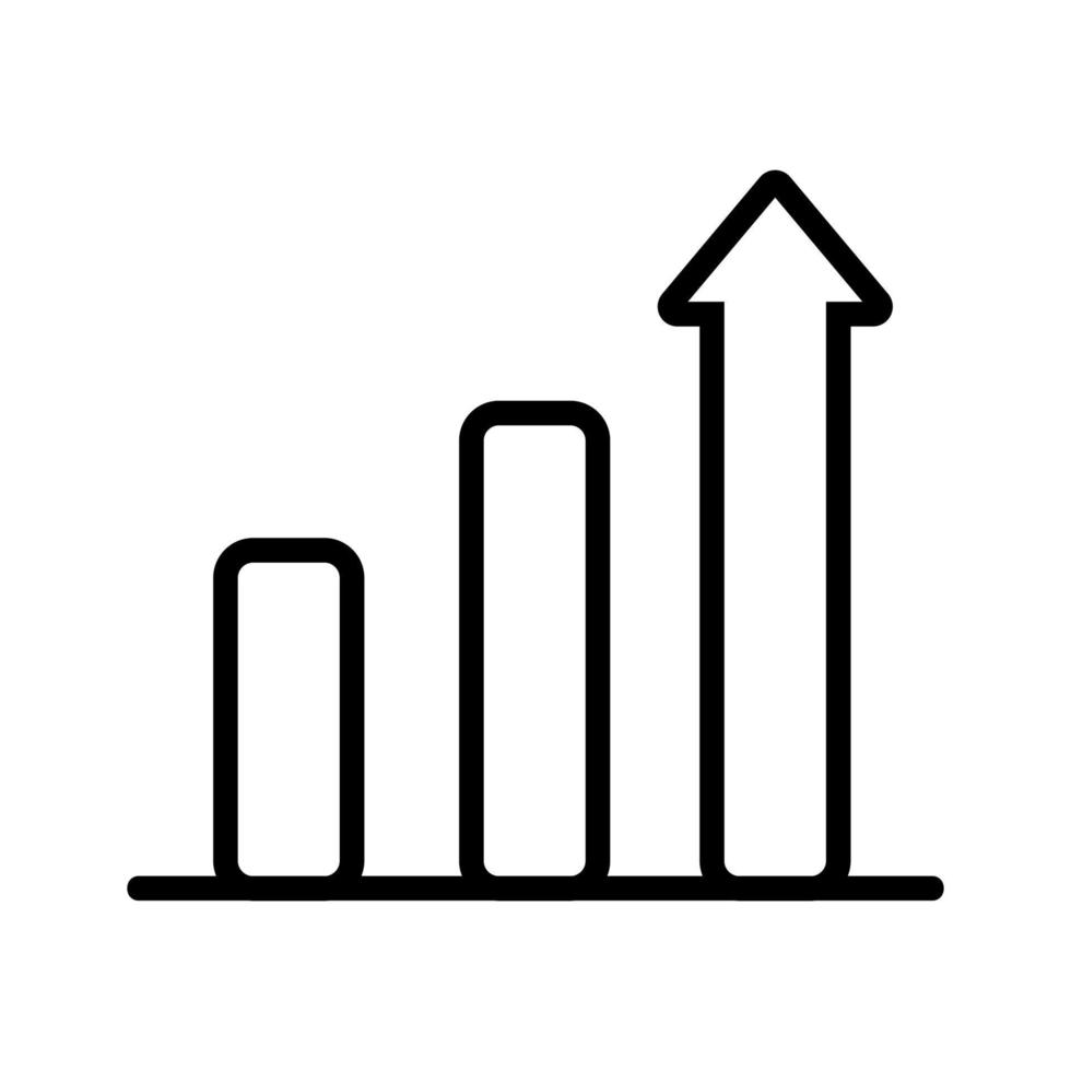 Rising chart icon vector. Isolated contour symbol illustration vector