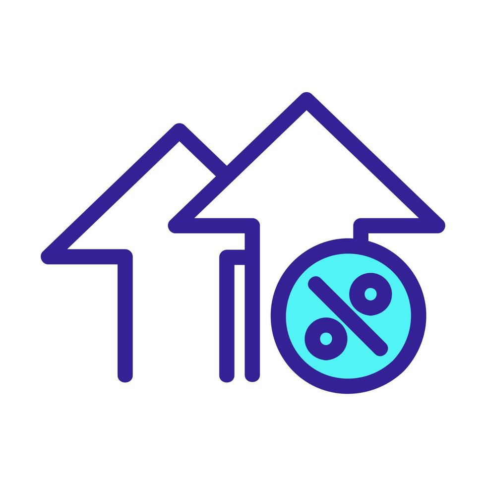 Rising discount icon vector. Isolated contour symbol illustration vector