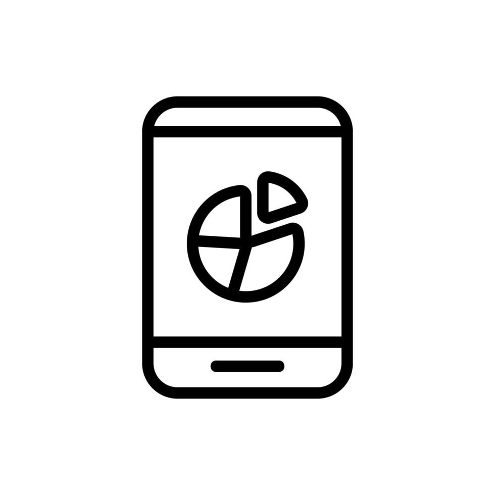 Phone chart icon vector. Isolated contour symbol illustration vector