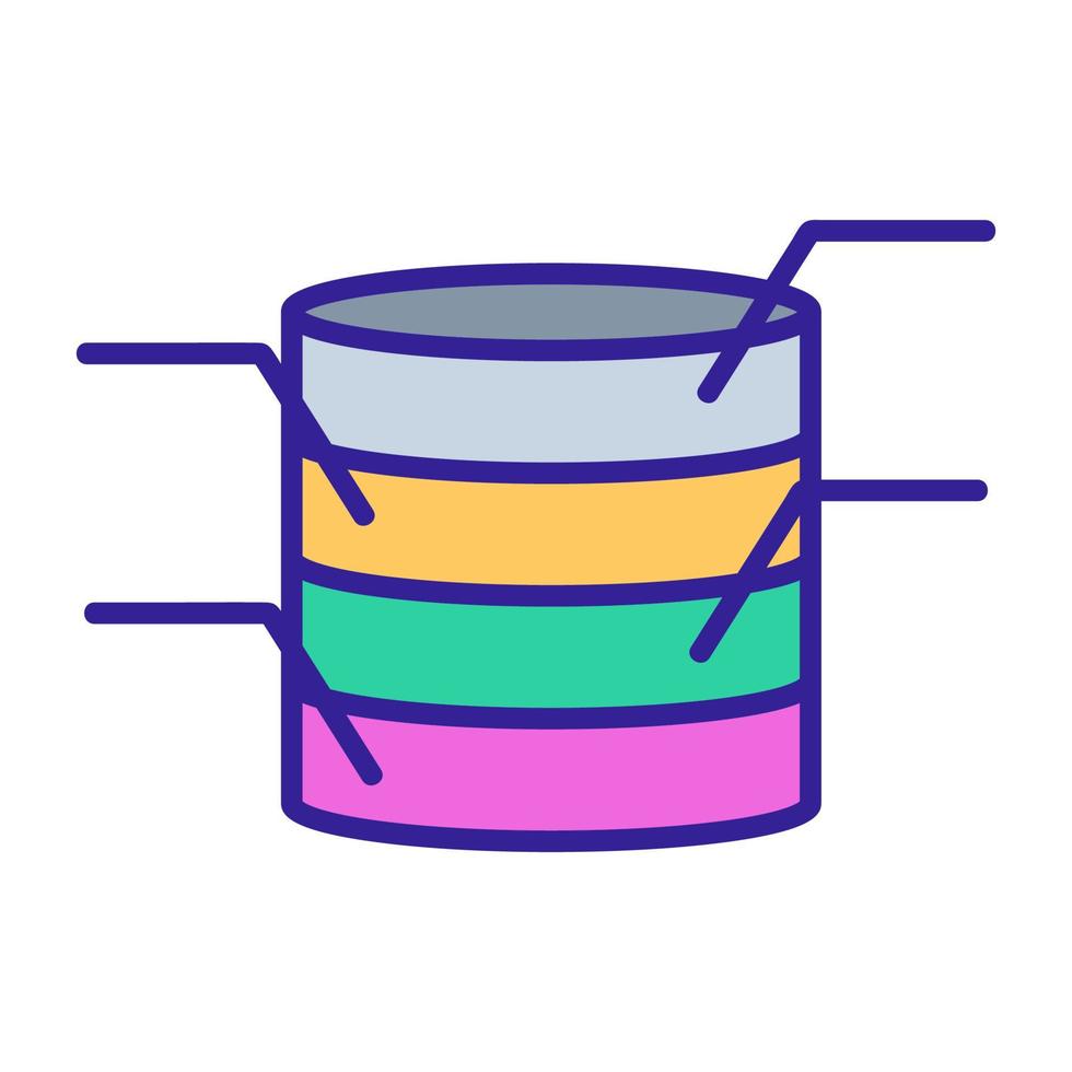 chart the composition of the vector icon. Isolated contour symbol illustration