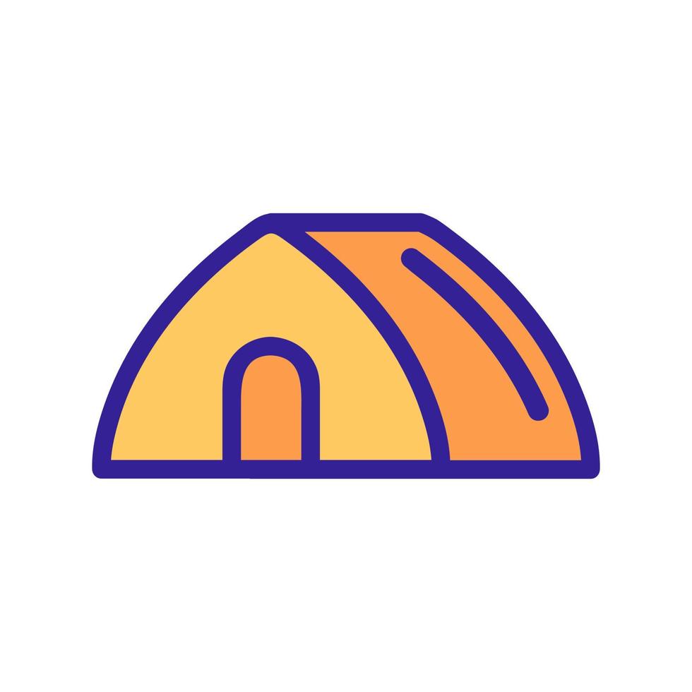Tourist tent icon vector. Isolated contour symbol illustration vector