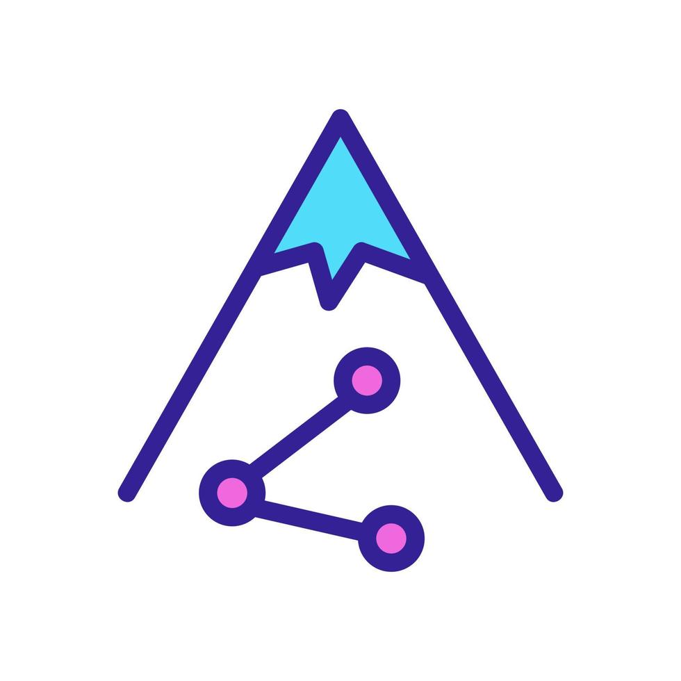 passing the mountain icon vector. Isolated contour symbol illustration vector