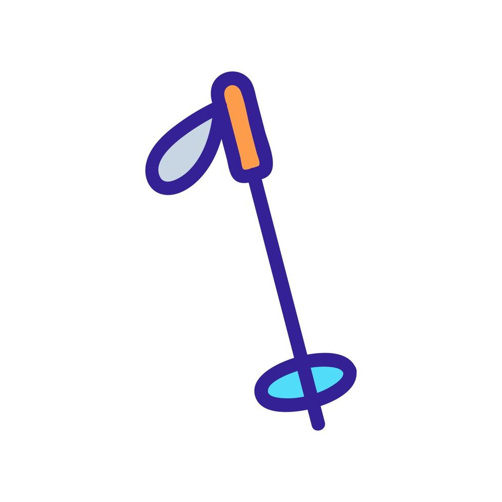 Ski stick icon vector. Isolated contour symbol illustration vector