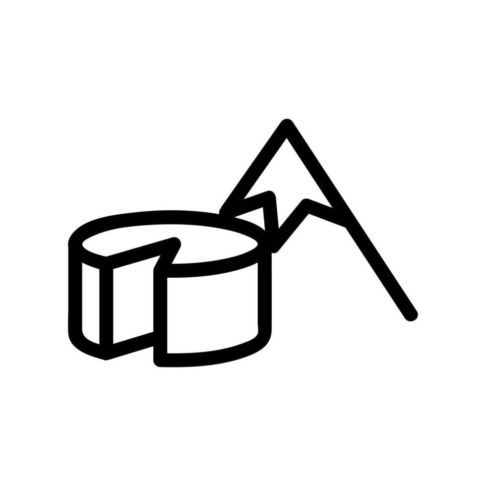 vector de icono de montaña y queso. ilustración de símbolo de contorno aislado