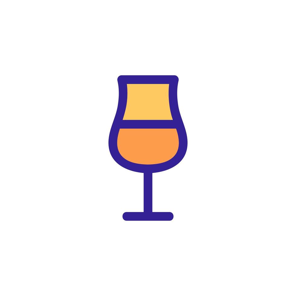 una copa de vector de icono de vino. ilustración de símbolo de contorno aislado