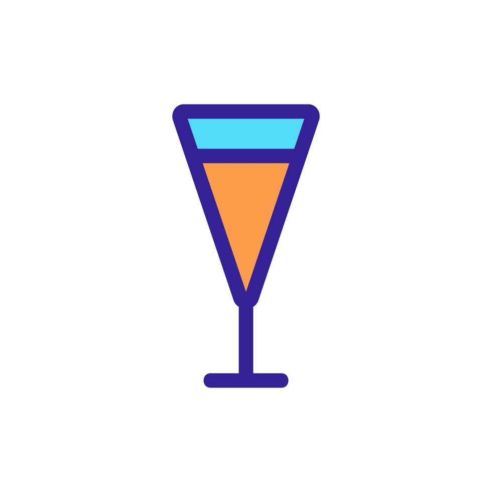 a glass of alcoholic vector icon. Isolated contour symbol illustration