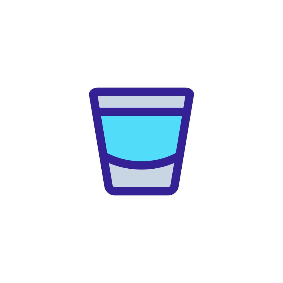 vaso con vector de icono de whisky. ilustración de símbolo de contorno aislado