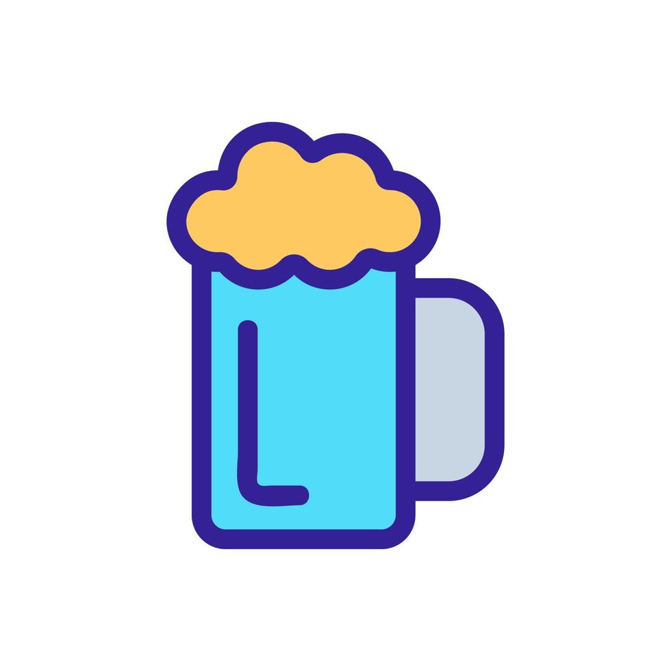 glass with beer icon vector. Isolated contour symbol illustration vector