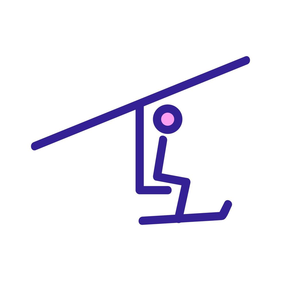 Climber on the lift icon vector. Isolated contour symbol illustration vector