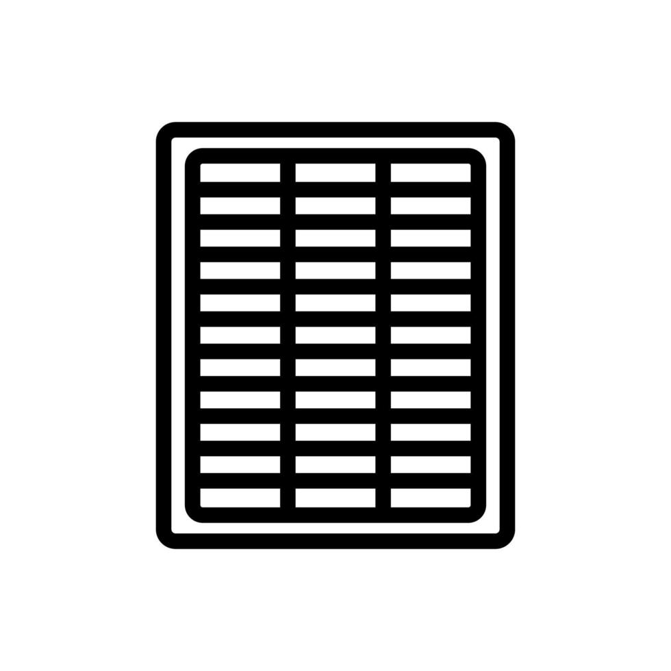 panel cleaning filter icon vector outline illustration