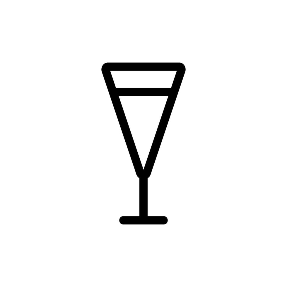 a glass of alcoholic vector icon. Isolated contour symbol illustration