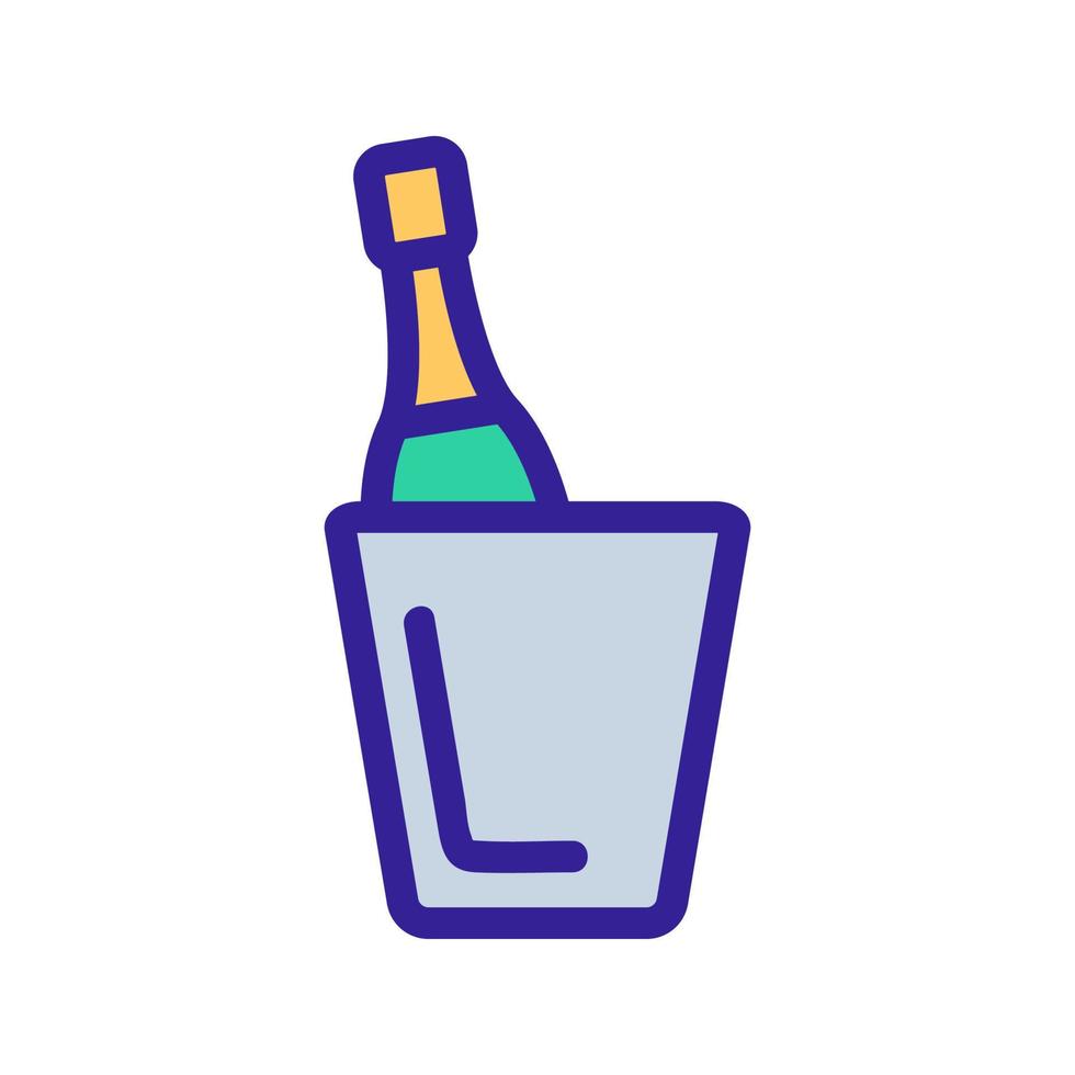 Champagne with ice icon vector. Isolated contour symbol illustration vector