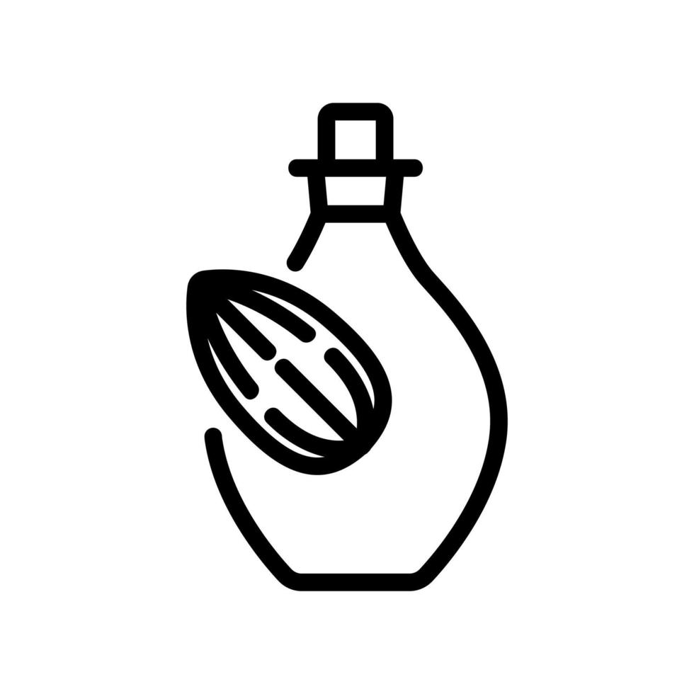 ilustración de contorno de vector de icono de botella de suero de almendras