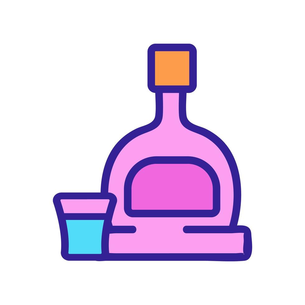 cognac bottle glass icon vector outline illustration