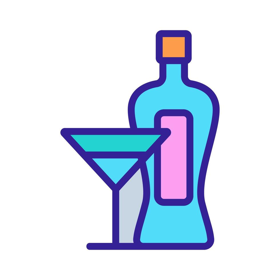 ilustración de contorno de vector de icono de vidrio de botella de martini