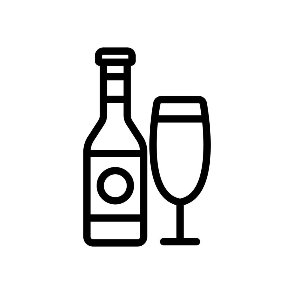 wine bottle glass icon vector outline illustration