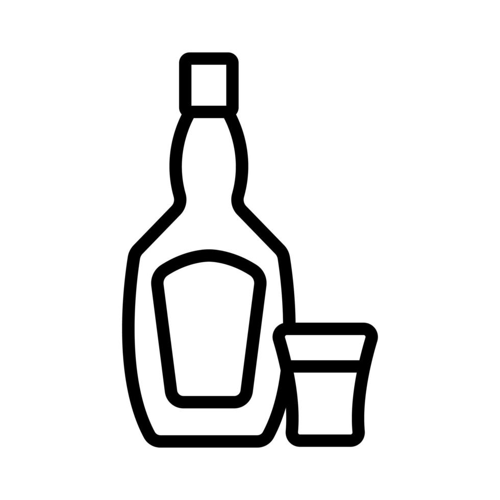 vodka bottle glass icon vector outline illustration