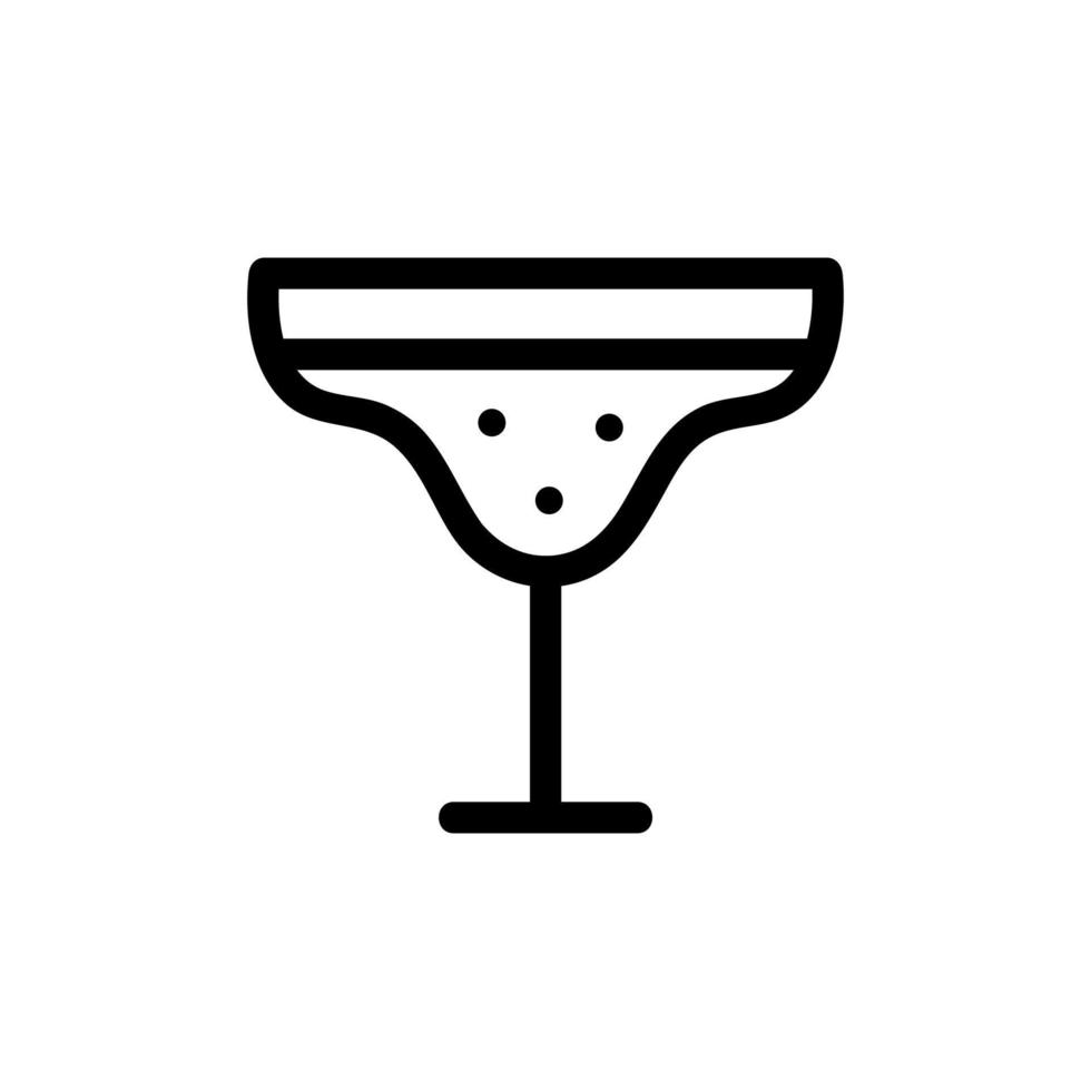 glass with alcoholic vector icon. Isolated contour symbol illustration