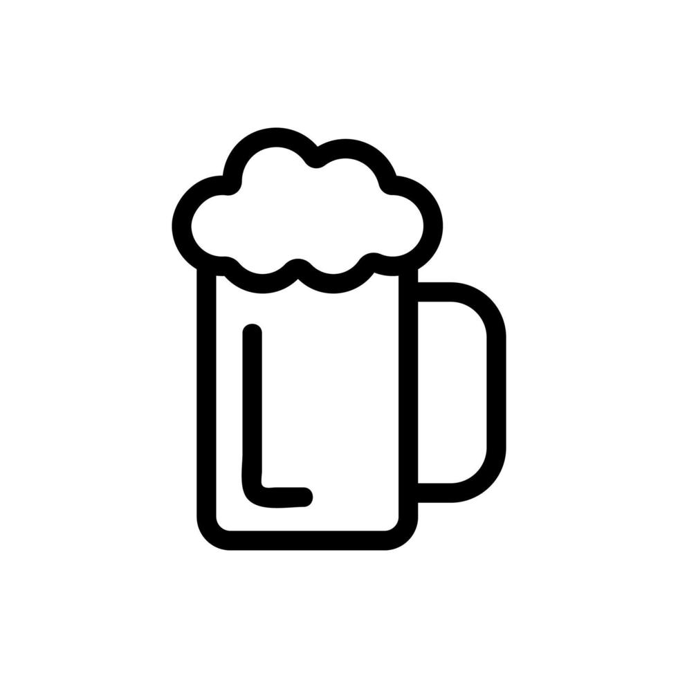 glass with beer icon vector. Isolated contour symbol illustration vector