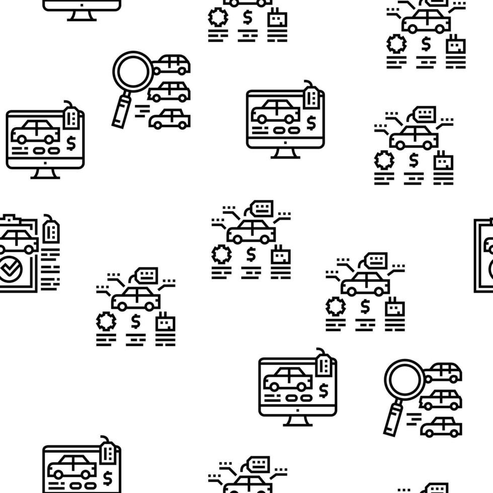 venta de autos usados servicio de automóviles vector de patrones sin fisuras