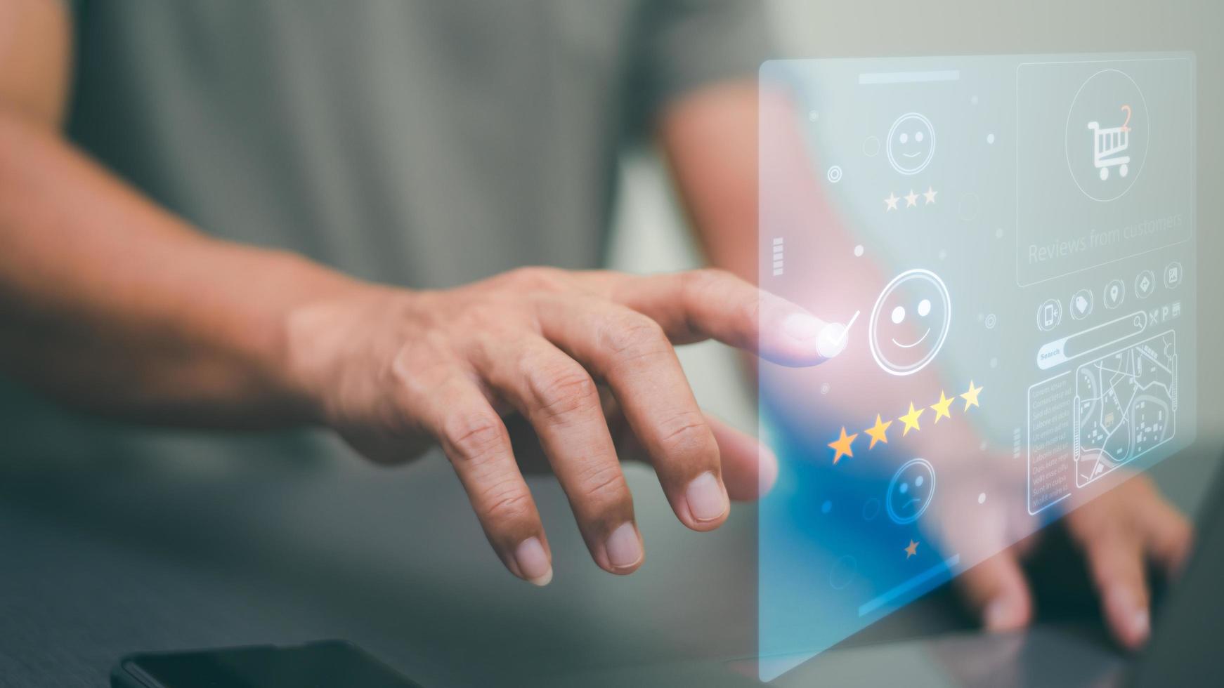 customers rate service on  basis of excellent satisfaction and best positive ratings, experience and opinion survey ideas,and customer engagement.focuses on marketing results and building credibility photo