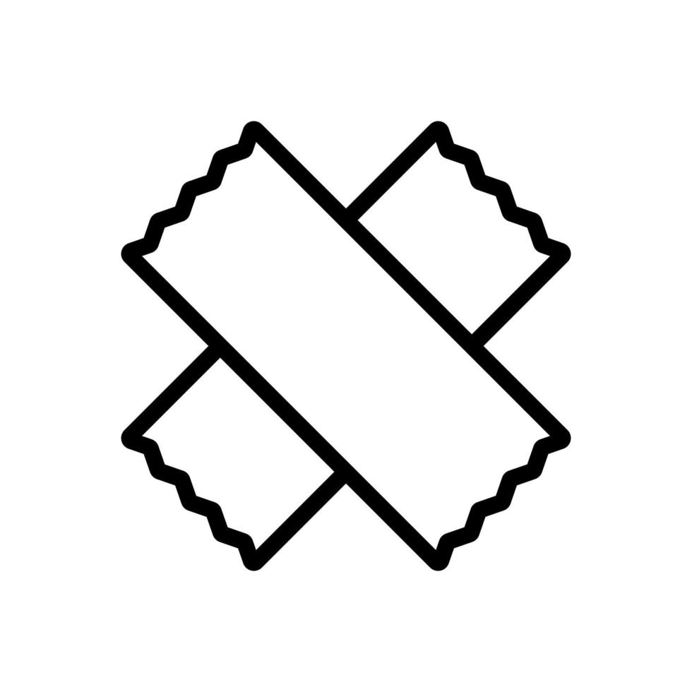 pieces of electrical tape in form of cross icon vector outline illustration