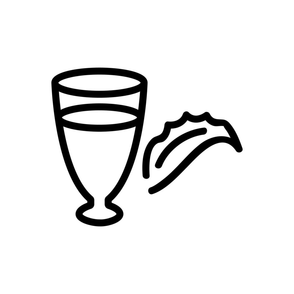 aloe vera juice in tall glass icon vector outline illustration