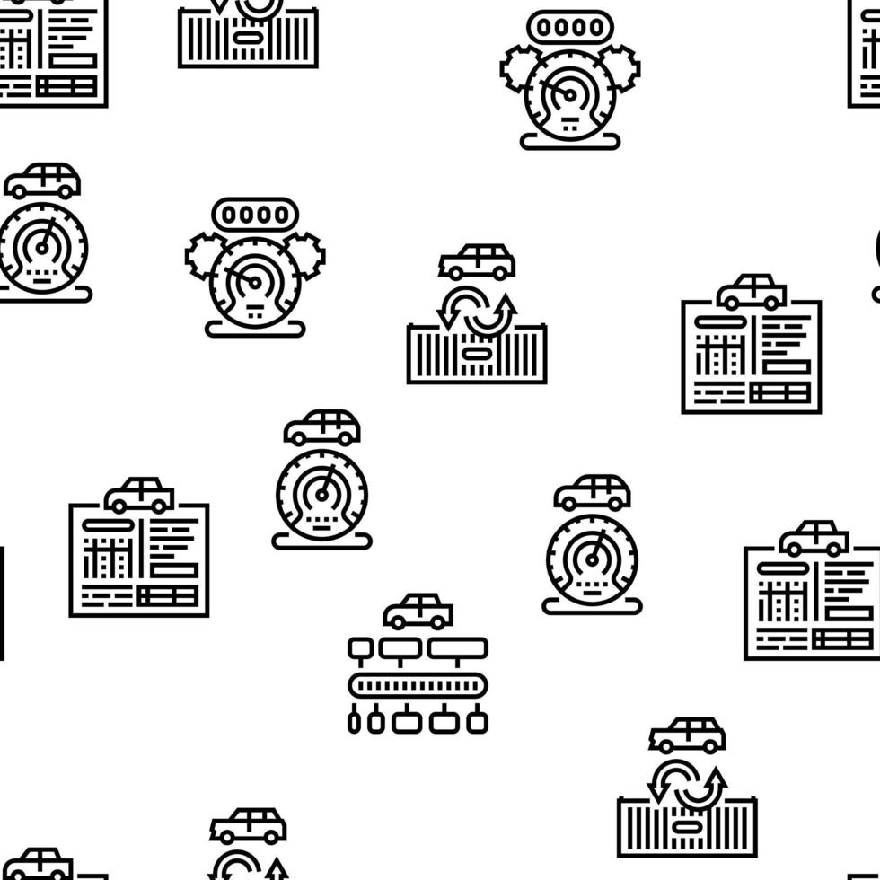 Used Car Sale Automobile Service Vector Seamless Pattern