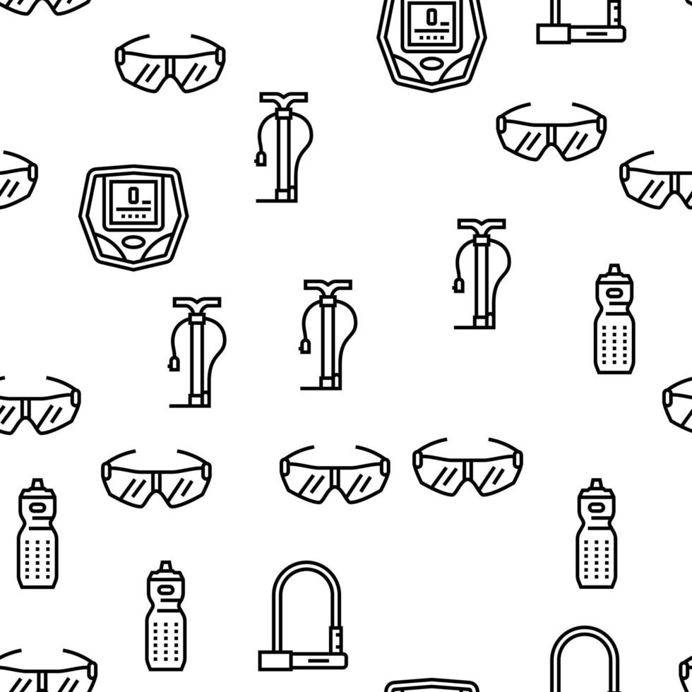 Bike Transport And Accessories Vector Seamless Pattern