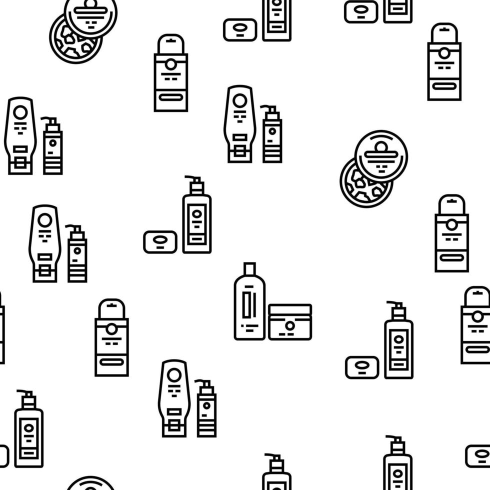Cosmetics Package Beauty Product Vector Seamless Pattern