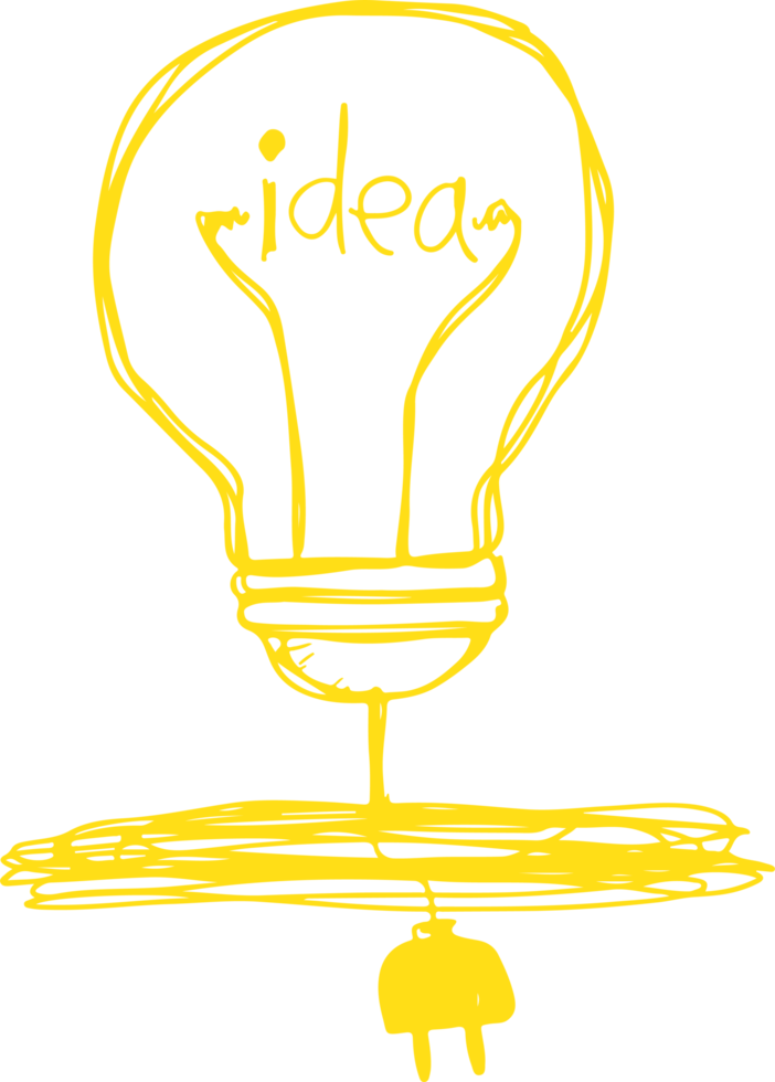 handritad glödlampa ikon tecken symbol design png