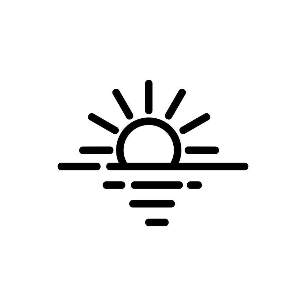 Sunset icon vector. Isolated contour symbol illustration vector