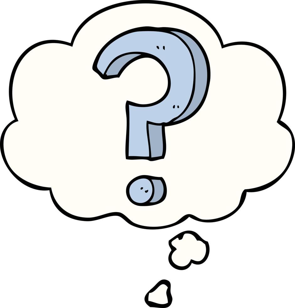 cartoon question mark and thought bubble vector