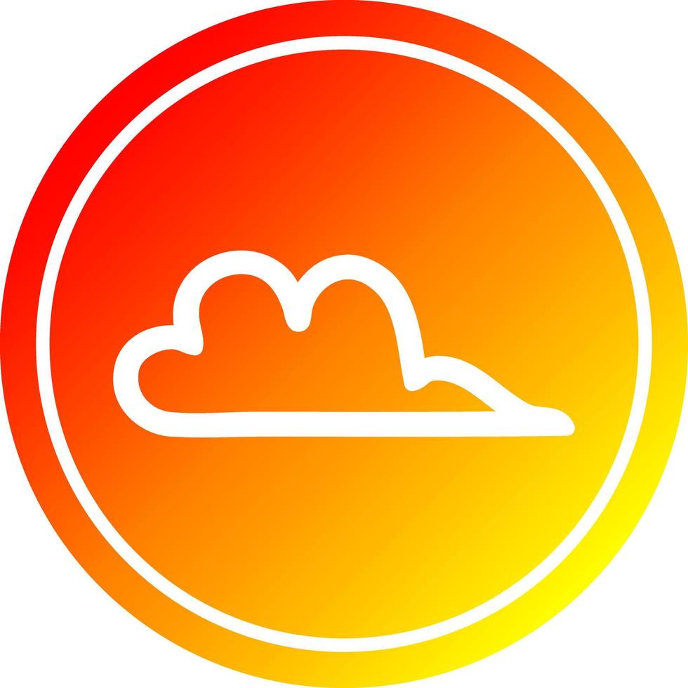 weather cloud circular in hot gradient spectrum vector