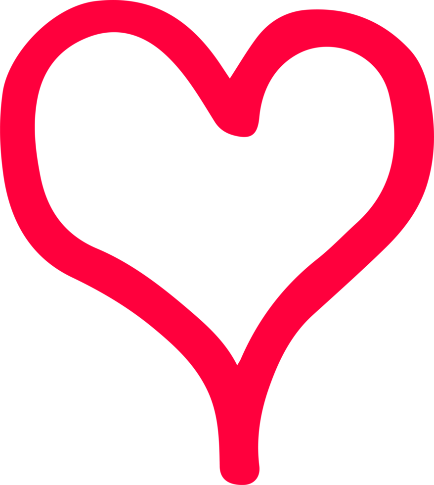 Hand draw Heart icon love sign design png