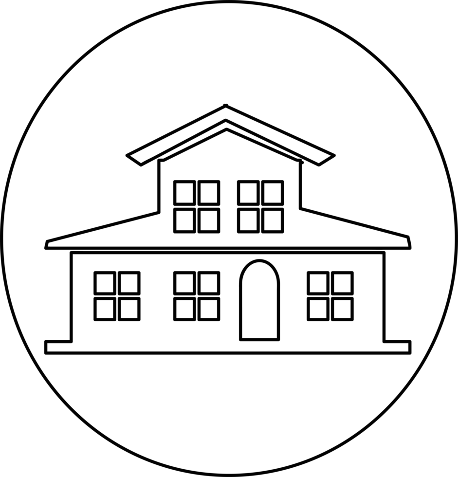 diseño de símbolo de signo de icono de casa de campo png