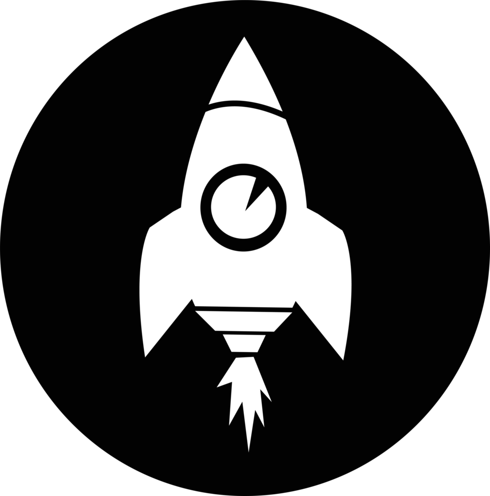 design de símbolo de sinal de ícone de foguete png