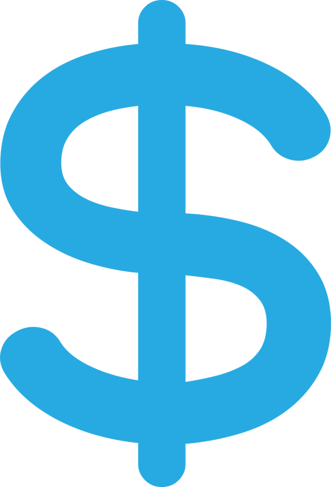 design de símbolo de sinal de ícone de dólar png