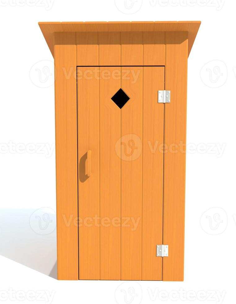 rural outdoor toilet made of wood 3d render illustration photo