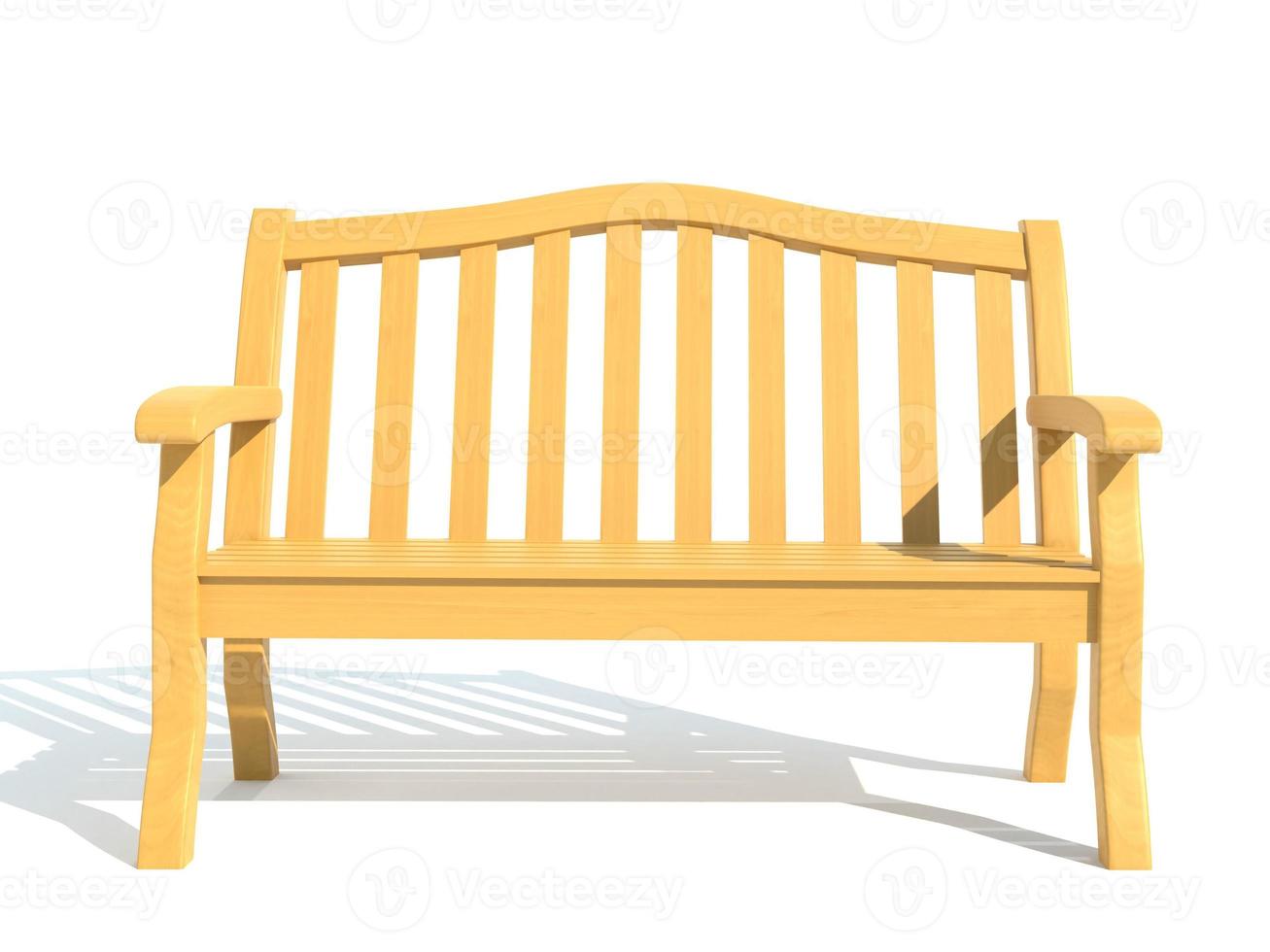 wooden garden park bench 3d render illustration photo