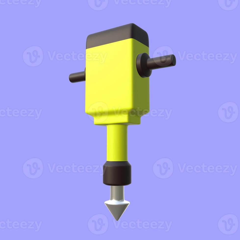 3D Illustration of Jack Hammer Side View photo