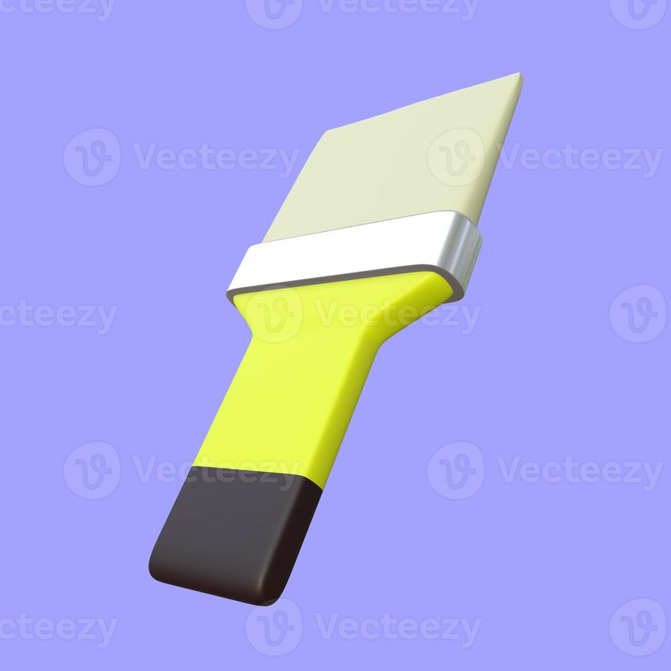 Stylized 3D Paint Brush Illustration photo