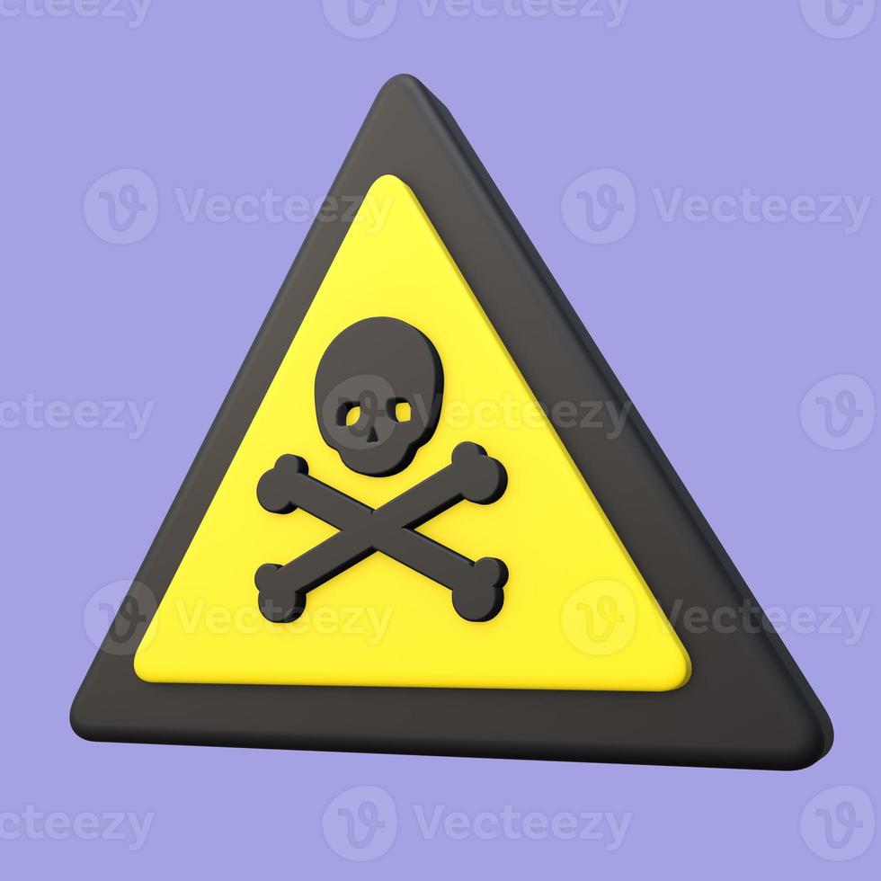 Stylized 3D Toxic Sign Icon photo