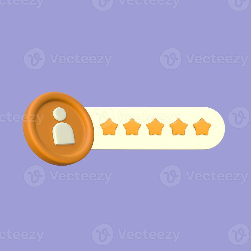 Five Stars Customer Review 3D Render photo