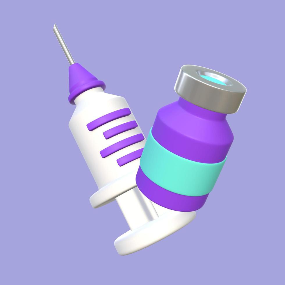 3D Floating Vaccine Tool Illustration photo