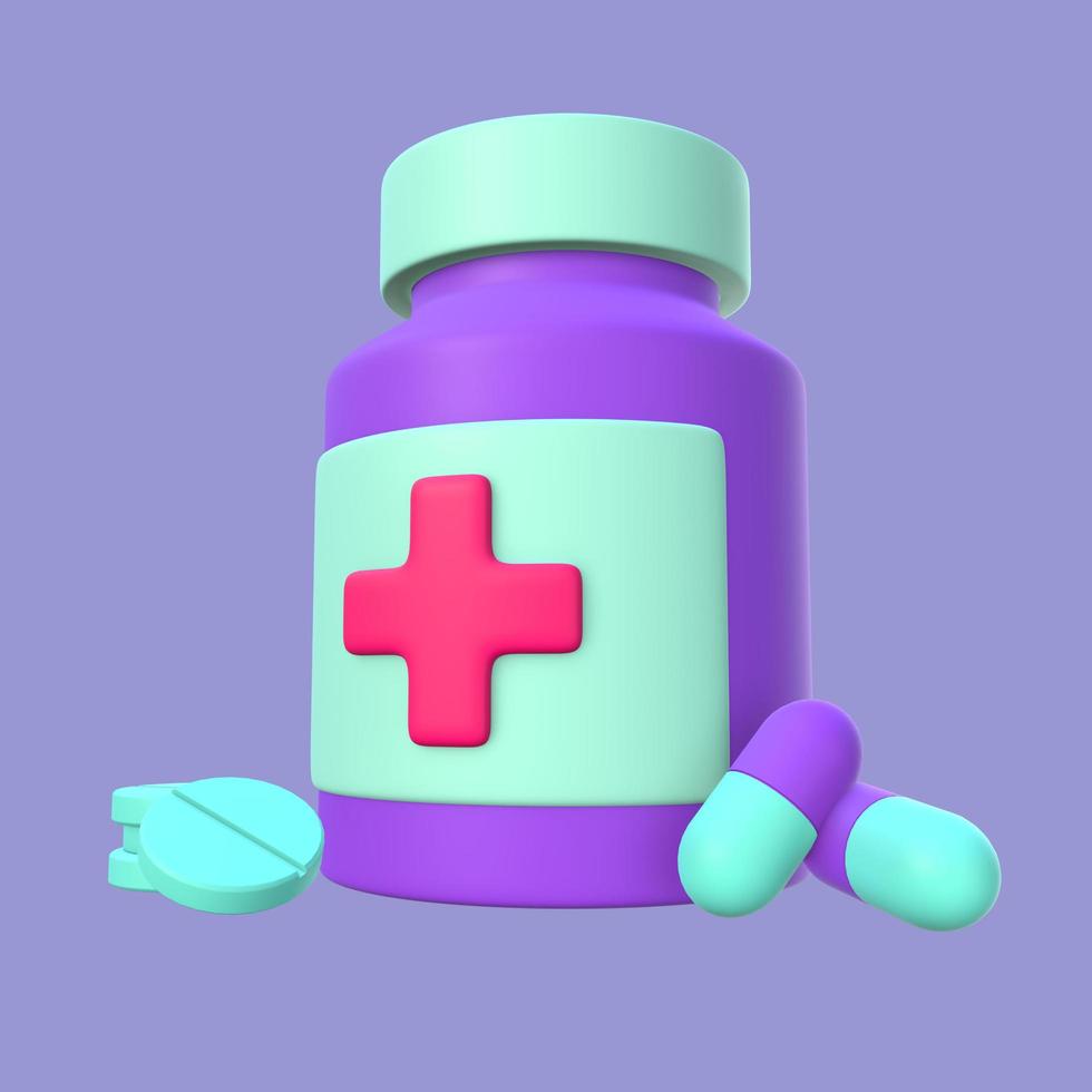 3D Medicine Illustration SIde View photo