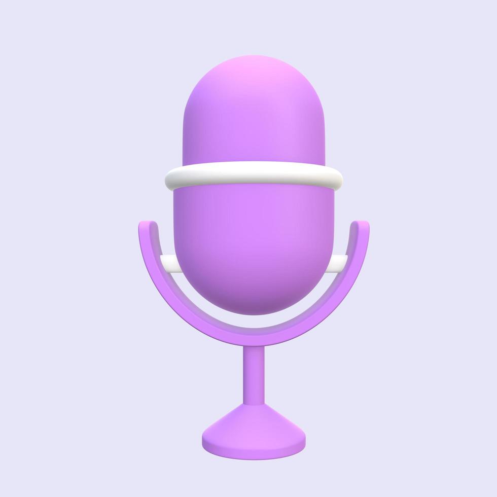 Stylized 3D Podcast Mic Illustration photo