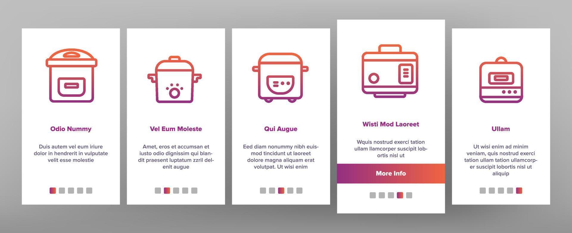 Slow Cooker Elements Collection Vector Onboarding